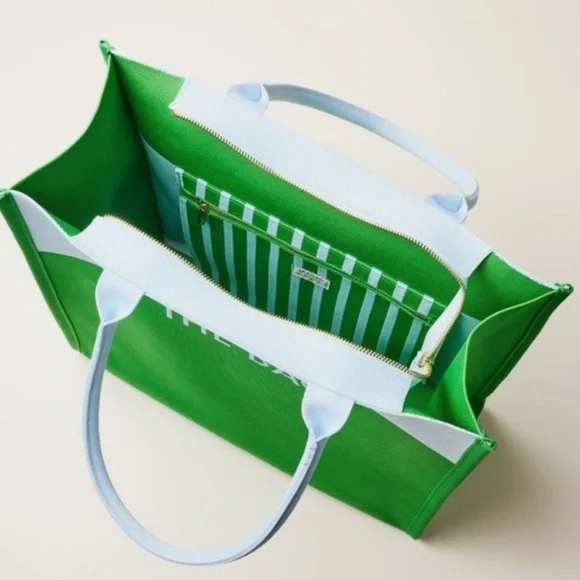 Kate Spade x Target Color Block Knit Tote | Green and Light Blue Tote - Picture 2 of 2